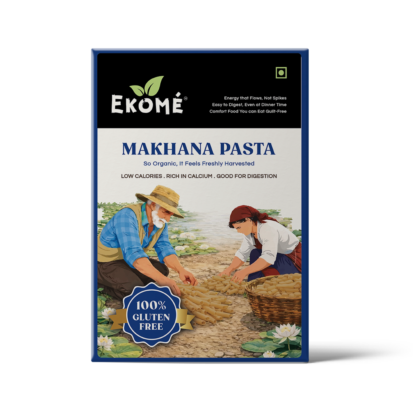 Ekomé Makhana Pasta - gluten-free fox nut penne pasta, 400g pack