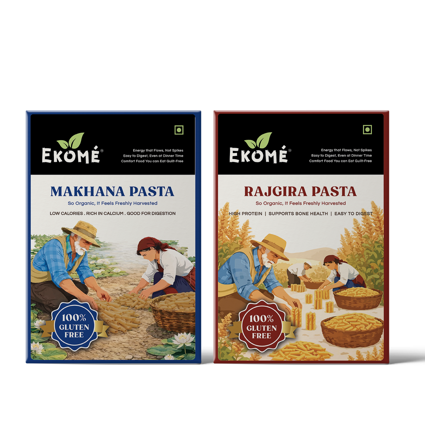 Ekomé Gluten Smart Combo pack - Makhana and Rajgira gluten-free pasta