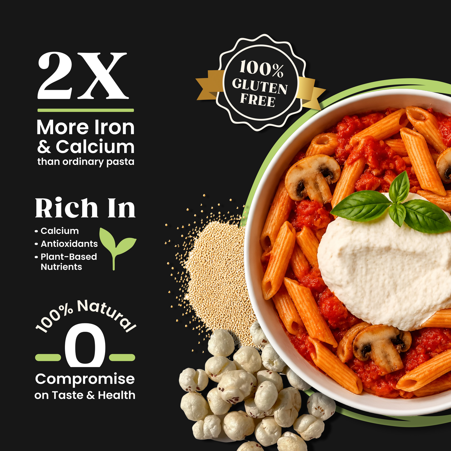 Ekomé Gluten Smart Combo pack - Makhana and Rajgira gluten-free pasta