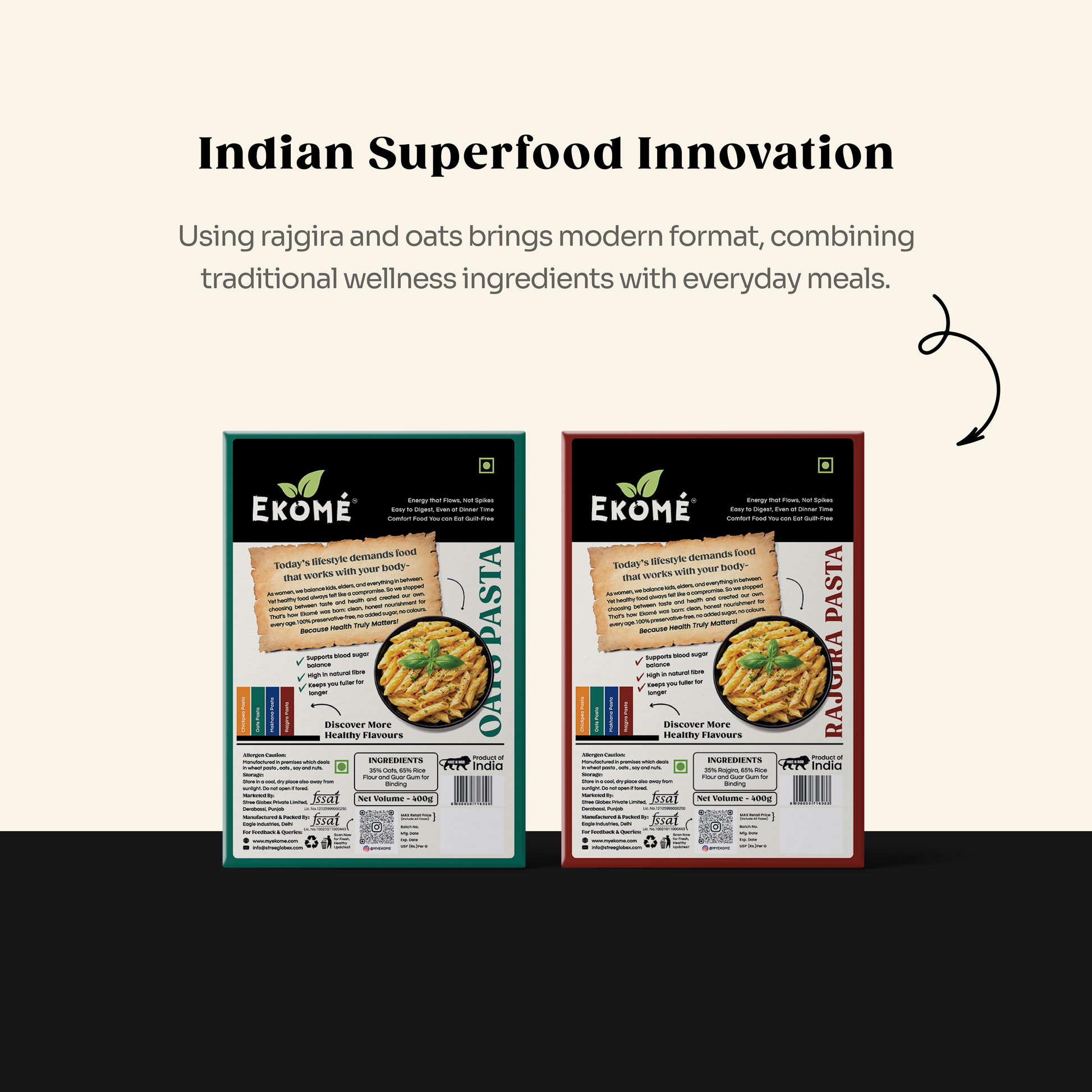 Ekomé Light & Digestive Combo pack - Oats and Rajgira gluten-free pasta