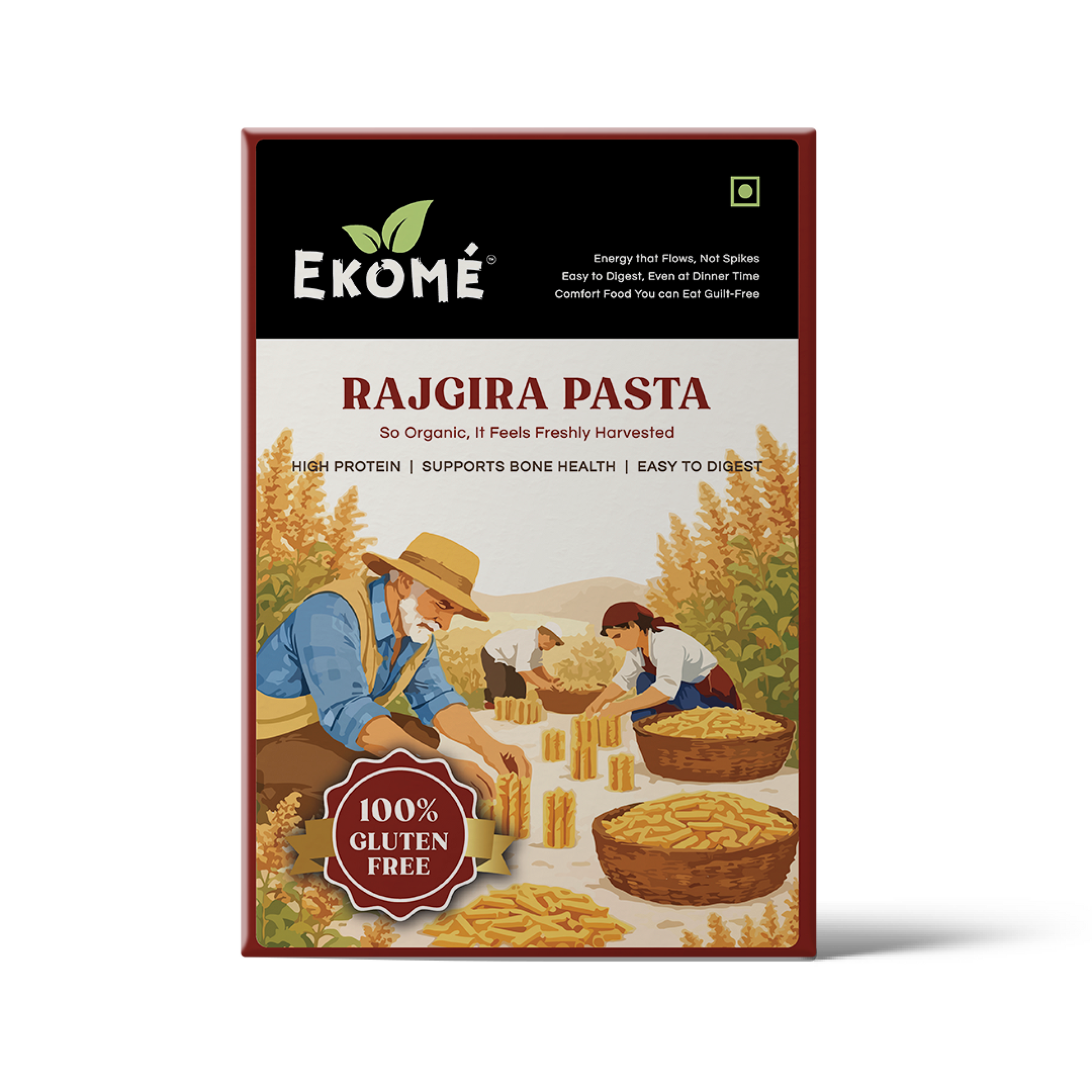 Ekomé Rajgira Pasta - gluten-free amaranth penne pasta, 400g pack